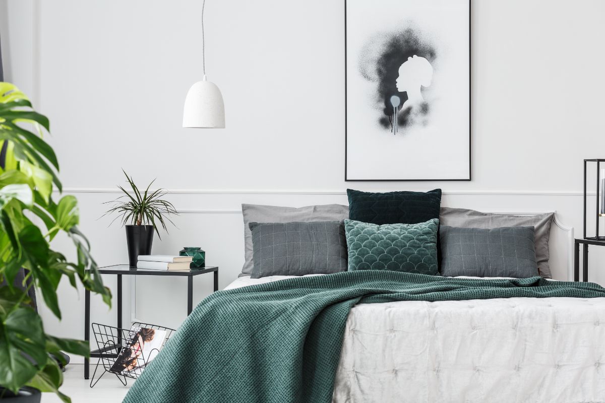 Camera da letto verde